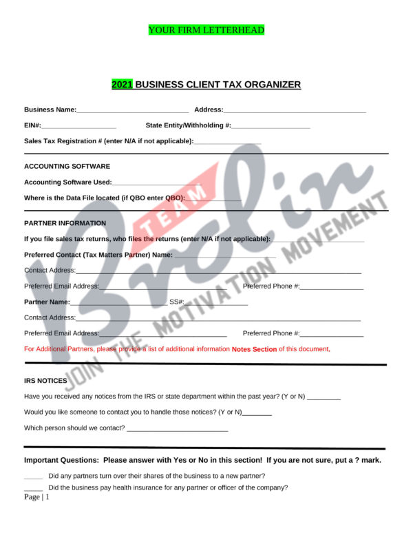 Business Organizer - Template